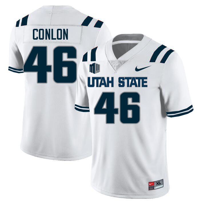 Utah State Aggies #46 Emerson Conlon College Football Jerseys Stitched Sale-White